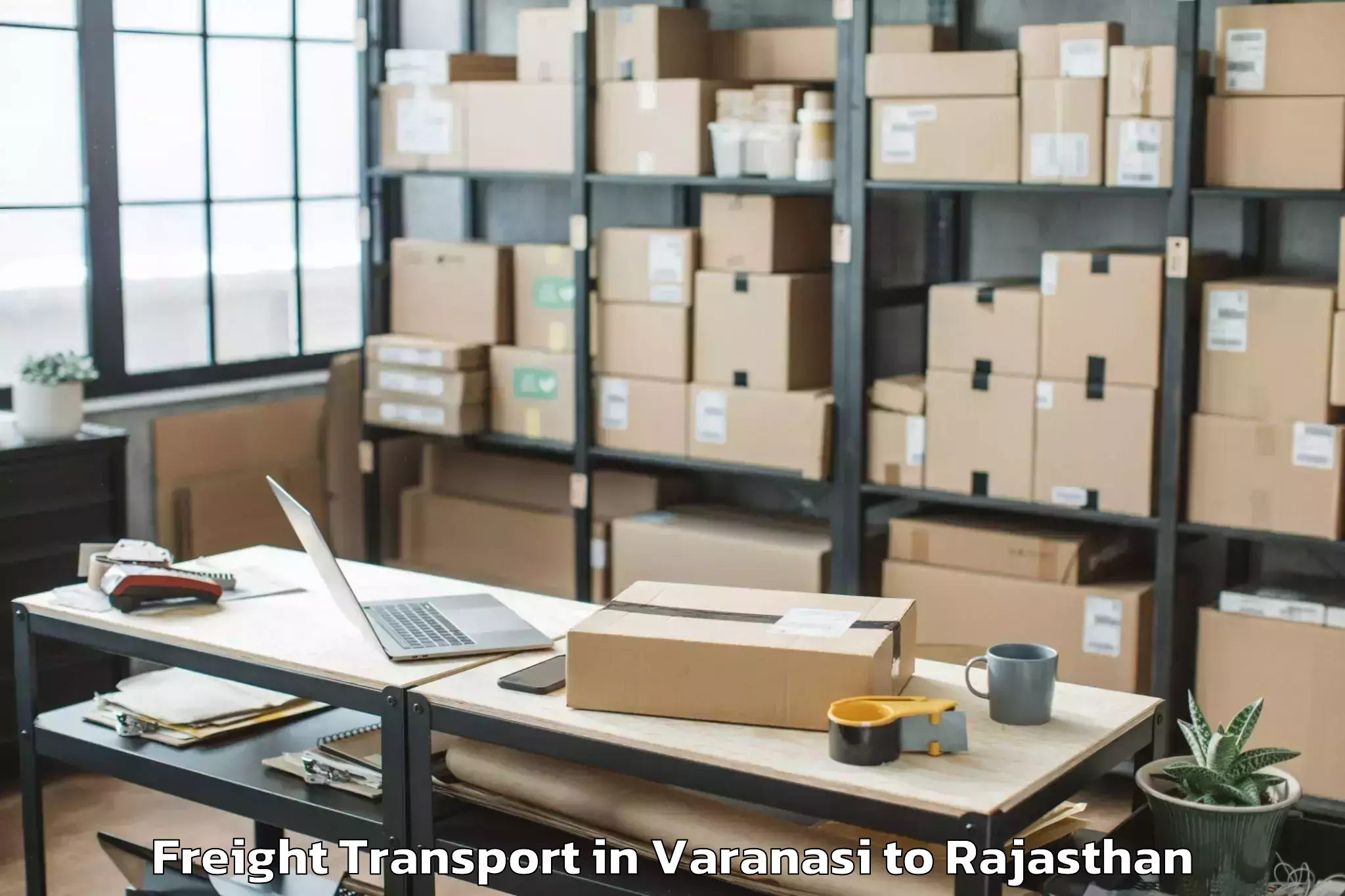 Reliable Varanasi to Bari Sadri Freight Transport